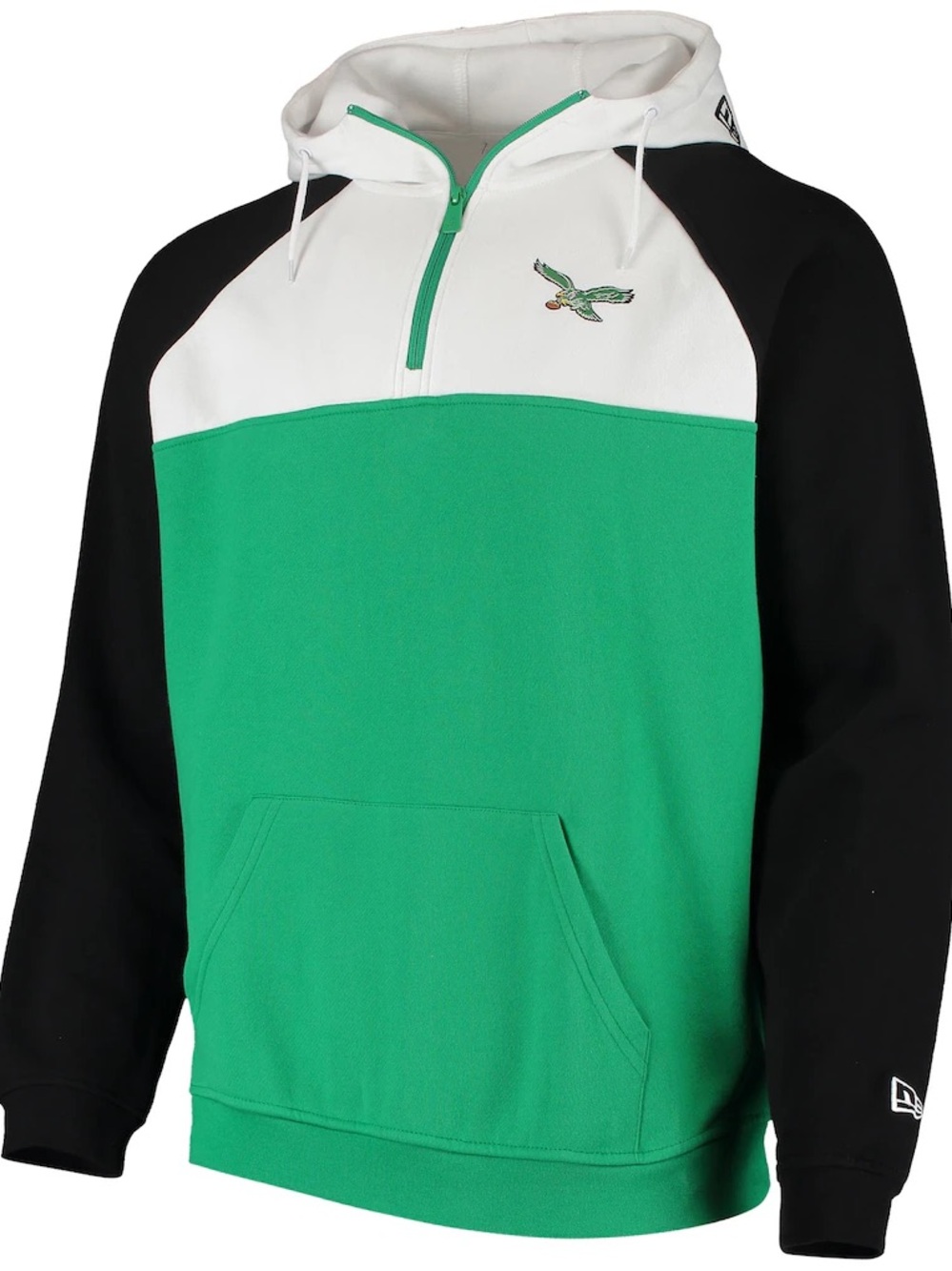 New Era Kelly Green Philadelphia Eagles Quarter Zip Hoodie